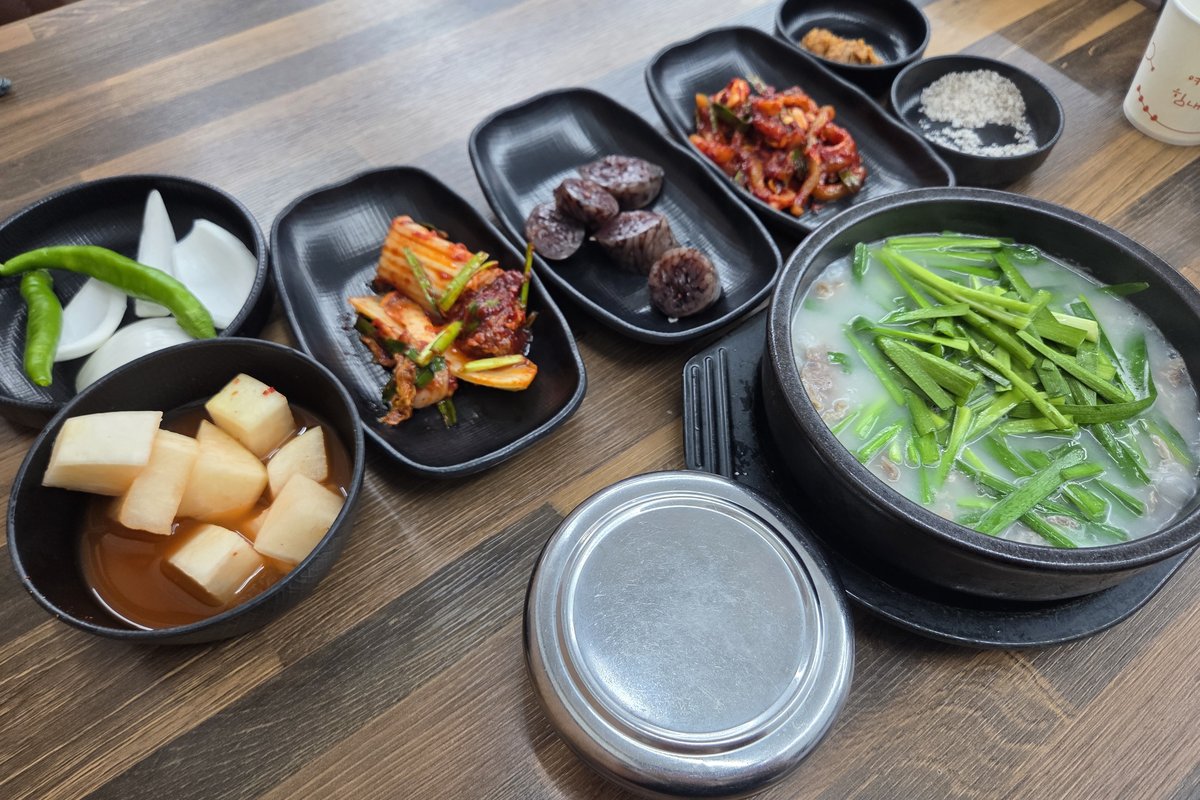 마운자로 23일차 저녁 순대국밥 한 상 차림