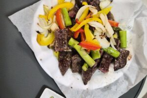 마운자로 8주차 토요일 저녁 한우와 구운 채소