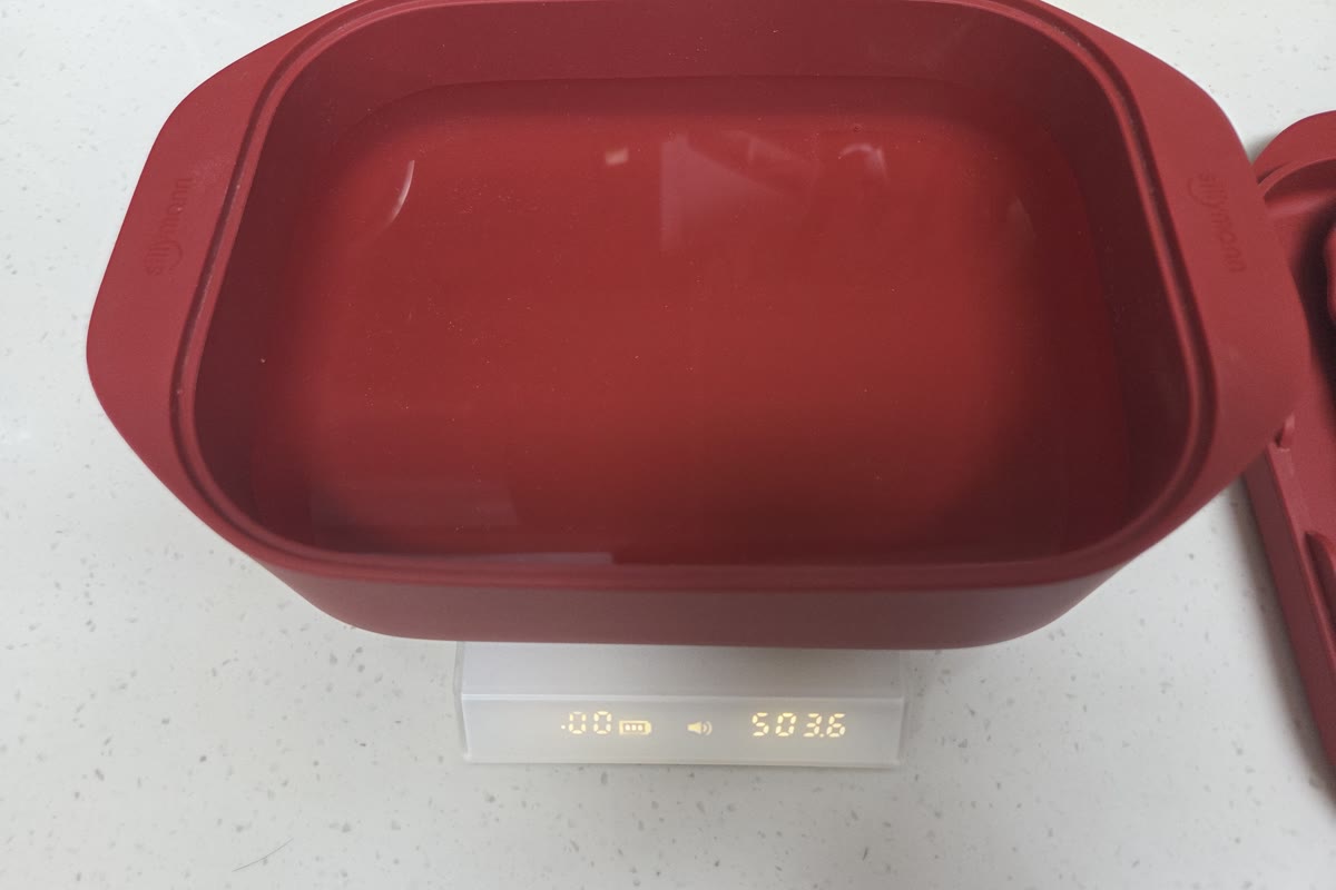 전자레인지 수육 물 503.6g 저울 계량