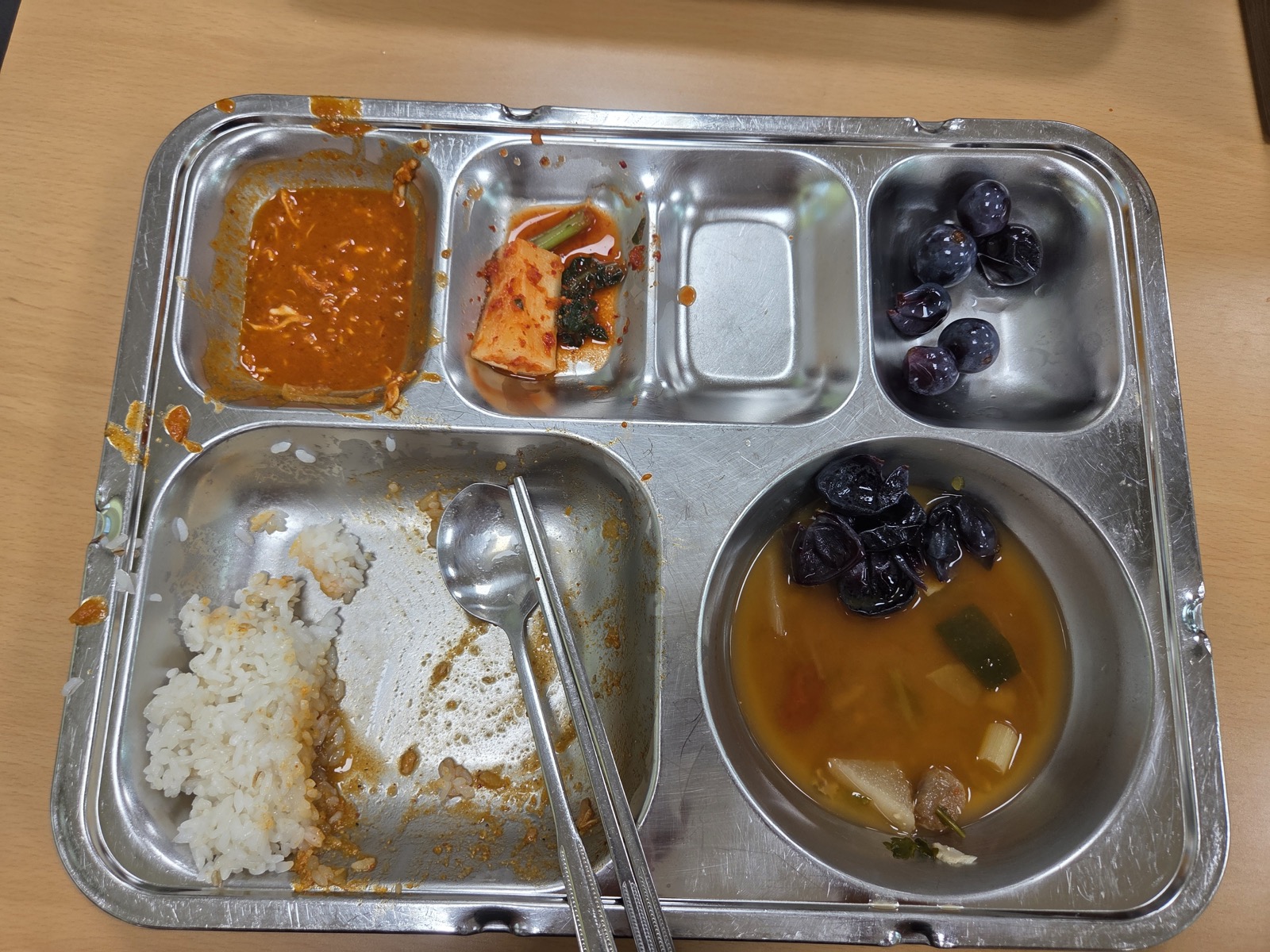 마운자로 61일차 점심 식사 후 밥을 남긴 식판